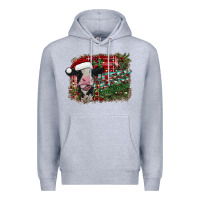 Heather Grey merry christmas cow Premium Hoodie - CowhideDigitalArt