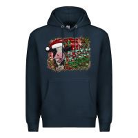 Navy merry christmas cow Premium Hoodie - CowhideDigitalArt