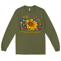 Army Green with god all things are possible with sunflower bbs Long Sleeve Tee - BundleAndBundleShop