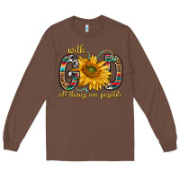 Chestnut with god all things are possible with sunflower bbs Long Sleeve Tee - BundleAndBundleShop