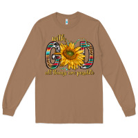 Toasted Coconut with god all things are possible with sunflower bbs Long Sleeve Tee - BundleAndBundleShop