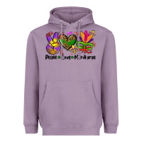 Lavender peace love  mardi gras Heavyweight Hoodie - AdoDesignShop