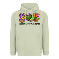 Matcha peace love  mardi gras Heavyweight Hoodie - AdoDesignShop