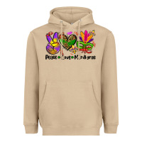 Mushroom peace love  mardi gras Heavyweight Hoodie - AdoDesignShop