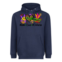 Navy peace love  mardi gras Heavyweight Hoodie - AdoDesignShop
