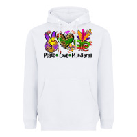 White peace love  mardi gras Heavyweight Hoodie - AdoDesignShop