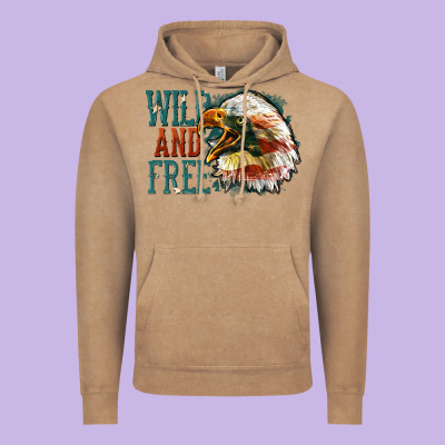 Wild And Free Vintage Hoodie Designed By Fadigitalartstudio