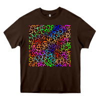 Chocolate Brown Pride leopard seamless pattern Heavy Core Tee - NancyCooperArtShop