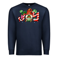 Navy joy with gnomes and christmas cookie and candies Premium Sweatshirt - AdoDesignShop