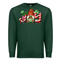 Sports Green joy with gnomes and christmas cookie and candies Premium Sweatshirt - AdoDesignShop