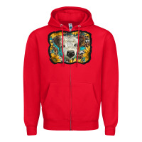 Red white scottish calf with sunflowers western  background Zipper Hoodie - BarkalooDesign