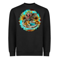 Black rattlesnake and sunflower Heavyweight Sweatshirt - BarkalooDesign