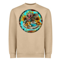 Mushroom rattlesnake and sunflower Heavyweight Sweatshirt - BarkalooDesign