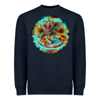 Navy rattlesnake and sunflower Heavyweight Sweatshirt - BarkalooDesign