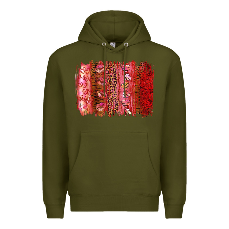 Valentine's Day Brushstrokes Premium Hoodie by RanaPortraitStore | Teevron