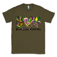 Army Green peace love mardi gras Classic Tee - CowGirlArtShop