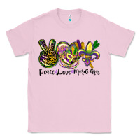 Bubblegum Pink peace love mardi gras Classic Tee - CowGirlArtShop
