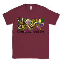 Burgundy peace love mardi gras Classic Tee - CowGirlArtShop