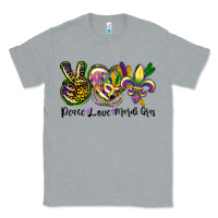Heather Grey peace love mardi gras Classic Tee - CowGirlArtShop