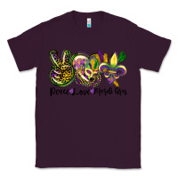 Plum peace love mardi gras Classic Tee - CowGirlArtShop