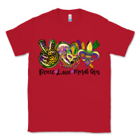 Red peace love mardi gras Classic Tee - CowGirlArtShop