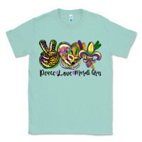 Seafoam peace love mardi gras Classic Tee - CowGirlArtShop