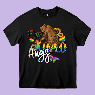 Free Dad Hugs Heavy Core Tee Designed By Nancycooperartshop
