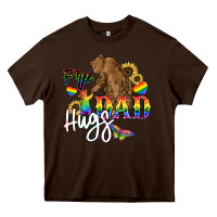 Chocolate Brown Free Dad hugs Heavy Core Tee - NancyCooperArtShop