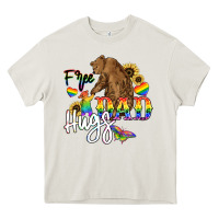 Cream Free Dad hugs Heavy Core Tee - NancyCooperArtShop