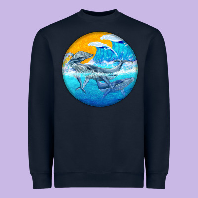 Humpback Whale Heavyweight Sweatshirt Designed By Barkaloodesign