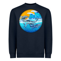 Navy humpback whale Heavyweight Sweatshirt - BarkalooDesign