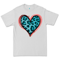 Dove Grey Blue Leopard Heart Premium Tee - Jasminsmagicworld