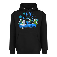 Black hello winter with sniwman and  truck Heavyweight Hoodie - AdoDesignShop