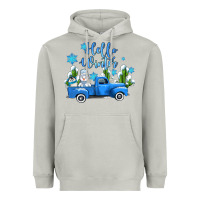 Hello Winter With Sniwman And  Truck Heavyweight Hoodie | Teevron