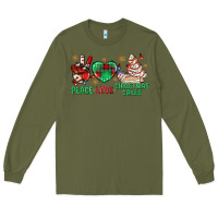 Army Green peace love christmas cakes bbs Long Sleeve Tee - BundleAndBundleShop