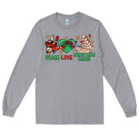 Heather Grey peace love christmas cakes bbs Long Sleeve Tee - BundleAndBundleShop