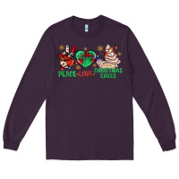 Plum peace love christmas cakes bbs Long Sleeve Tee - BundleAndBundleShop
