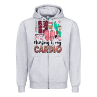 Heather Grey nursing is my cardio Zipper Hoodie - BarkalooDesign