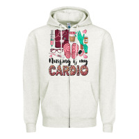 Oatmeal Heather nursing is my cardio Zipper Hoodie - BarkalooDesign