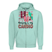 Seafoam nursing is my cardio Zipper Hoodie - BarkalooDesign
