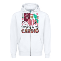 White nursing is my cardio Zipper Hoodie - BarkalooDesign