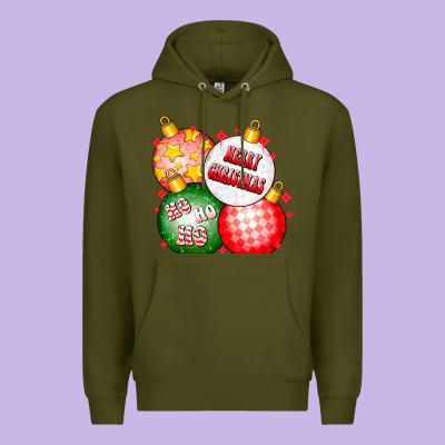 Merry Christmas Ball Premium Hoodie Designed By Cowhidedigitalart
