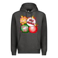 Charcoal Heather merry christmas ball Premium Hoodie - CowhideDigitalArt
