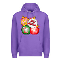 Purple merry christmas ball Premium Hoodie - CowhideDigitalArt