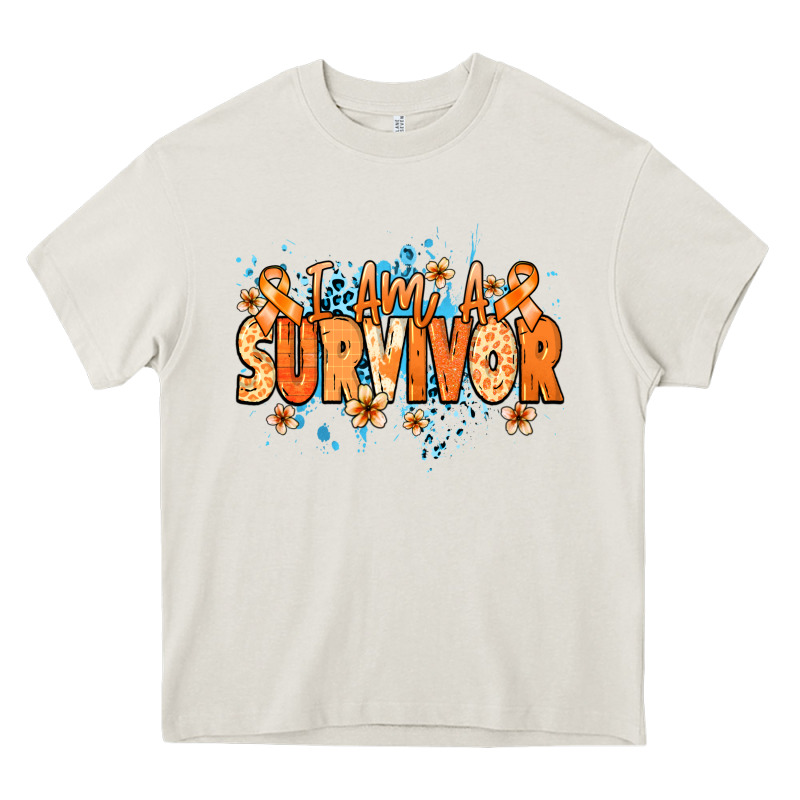 I Am A Survivor Orange Ribbon Kidney Cancer Heavy Core Tee by NancyCooperArtShop | Teevron