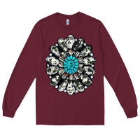 Burgundy cowhide aztec gemstone Long Sleeve Tee - RanaPortraitStore