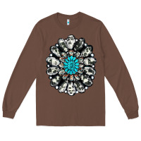 Chestnut cowhide aztec gemstone Long Sleeve Tee - RanaPortraitStore