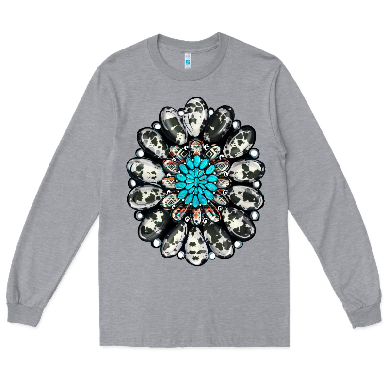 Cowhide Aztec Gemstone Long Sleeve Tee by RanaPortraitStore | Teevron
