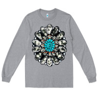 Heather Grey cowhide aztec gemstone Long Sleeve Tee - RanaPortraitStore