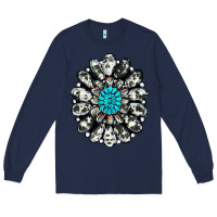 Navy cowhide aztec gemstone Long Sleeve Tee - RanaPortraitStore